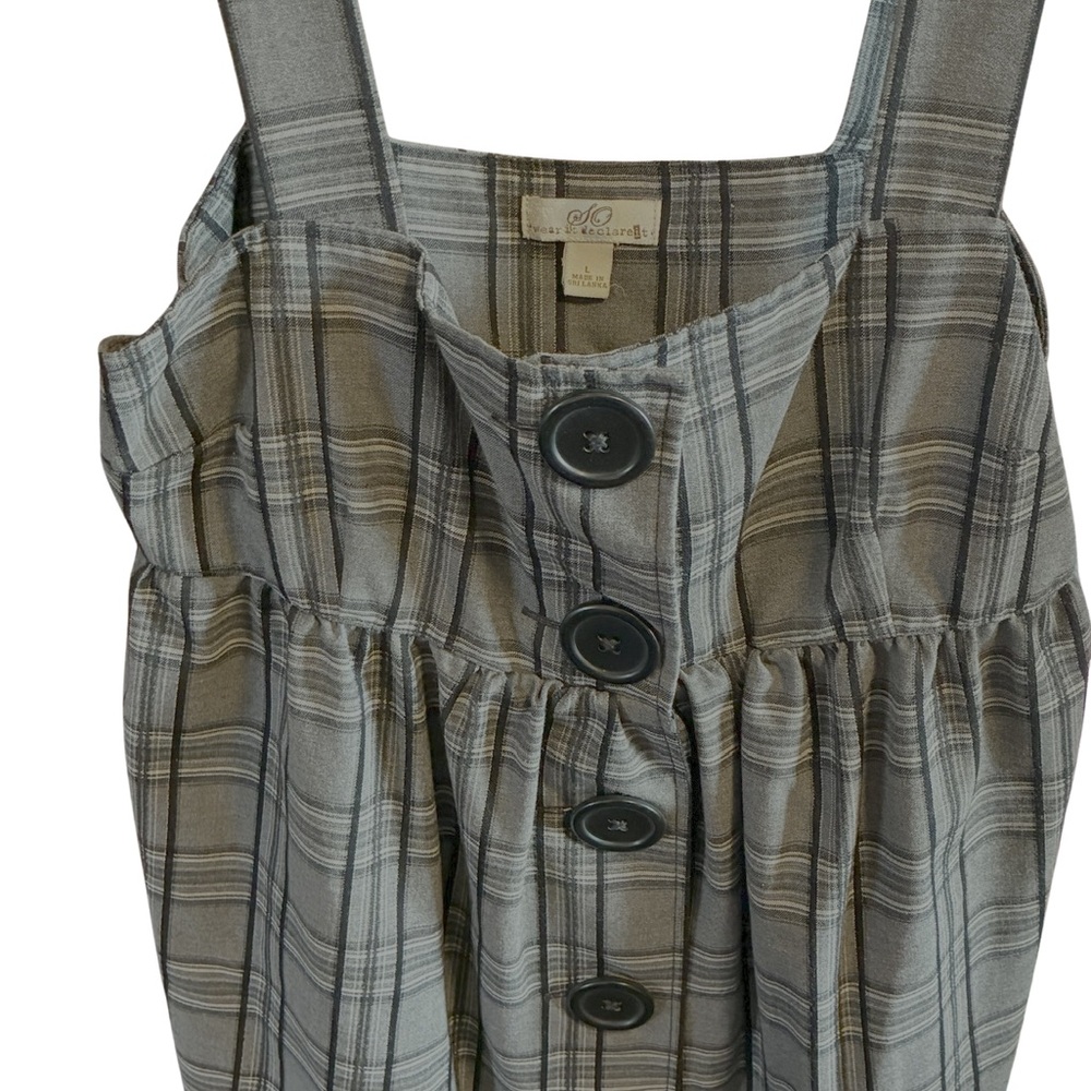 So Wear It Declare It Gray Plaid High Low Dress